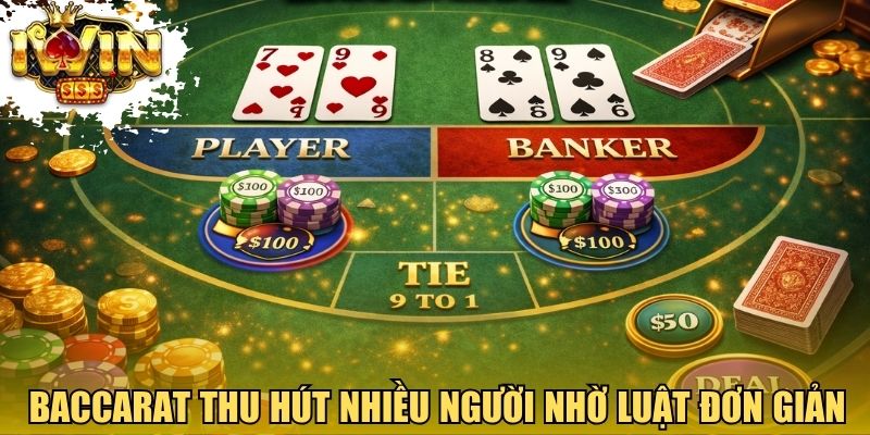 Baccarat thu hút nhiều người nhờ luật đơn giản